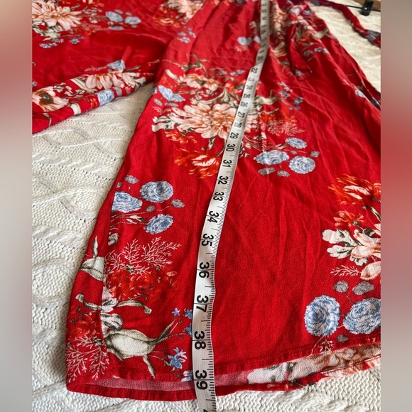 American Eagle Outfitters Red Floral Jumpsuit - Picture 2 of 14